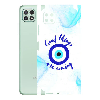 Samsung A/S Series Phone Skins (All Models) - Evil Eye Good Things Are Coming - 3D Embossed Finish (L-322) Samsung Galaxy A22 (5G)