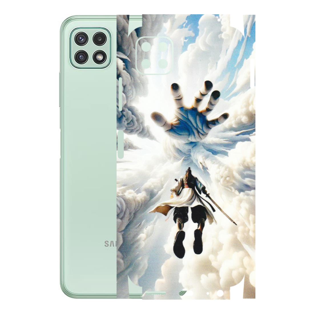 Samsung A/S Series Phone Skins (All Models) - Big Hand With Monkey King - 3D Embossed Finish (L-323) Samsung Galaxy A22 (5G)