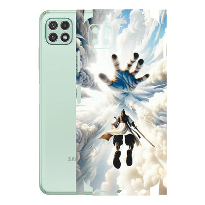 Samsung A/S Series Phone Skins (All Models) - Big Hand With Monkey King - 3D Embossed Finish (L-323) Samsung Galaxy A22 (5G)