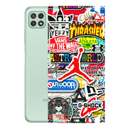 Samsung A/S Series Phone Skins (All Models) - Multi Brands Sticker Graffiti - 3D Embossed Finish (L-37) Samsung Galaxy A22 (5G)