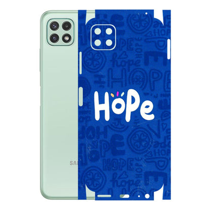 Samsung A/S Series Phone Skins (All Models) - Hope Doodles Blue - 3D Embossed Finish (L-43) Samsung Galaxy A22 (5G)