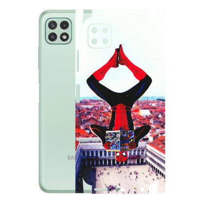 Samsung A/S Series Phone Skins (All Models) - Spiderman Hanging - 3D Embossed Finish (L-53) Samsung Galaxy A22 (5G)