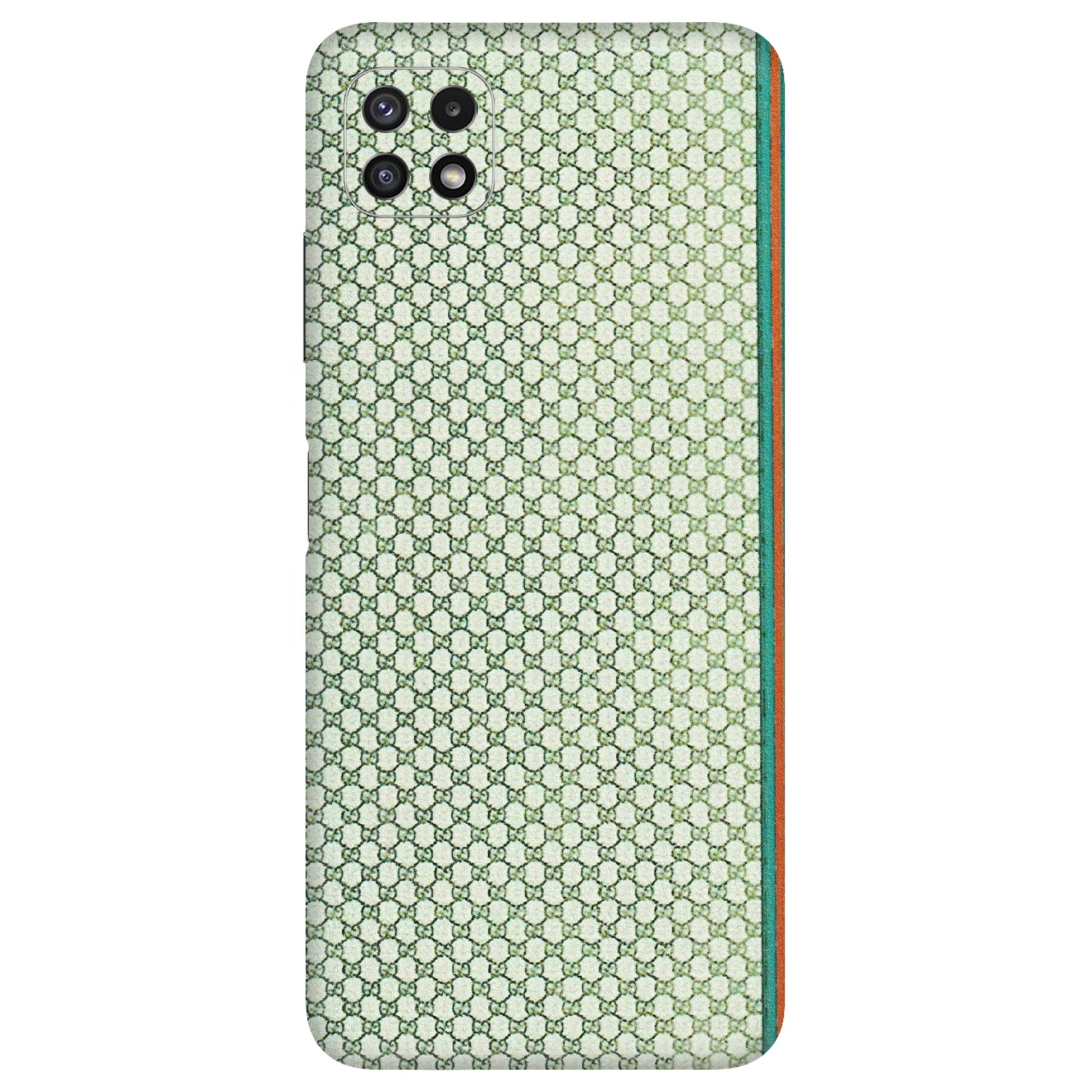 Samsung A/S Series Phone Skins (All Models) - Gucci Fabric Pattern - 3D Embossed Finish (L-73) Samsung Galaxy A22 (5G)