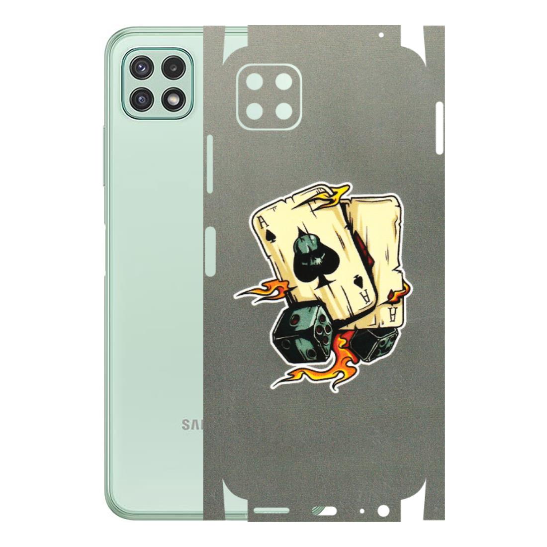 Samsung A/S Series Phone Skins (All Models) - Grey Cards Of Ace - 3D Embossed Finish (L-77) Samsung Galaxy A22 (5G)