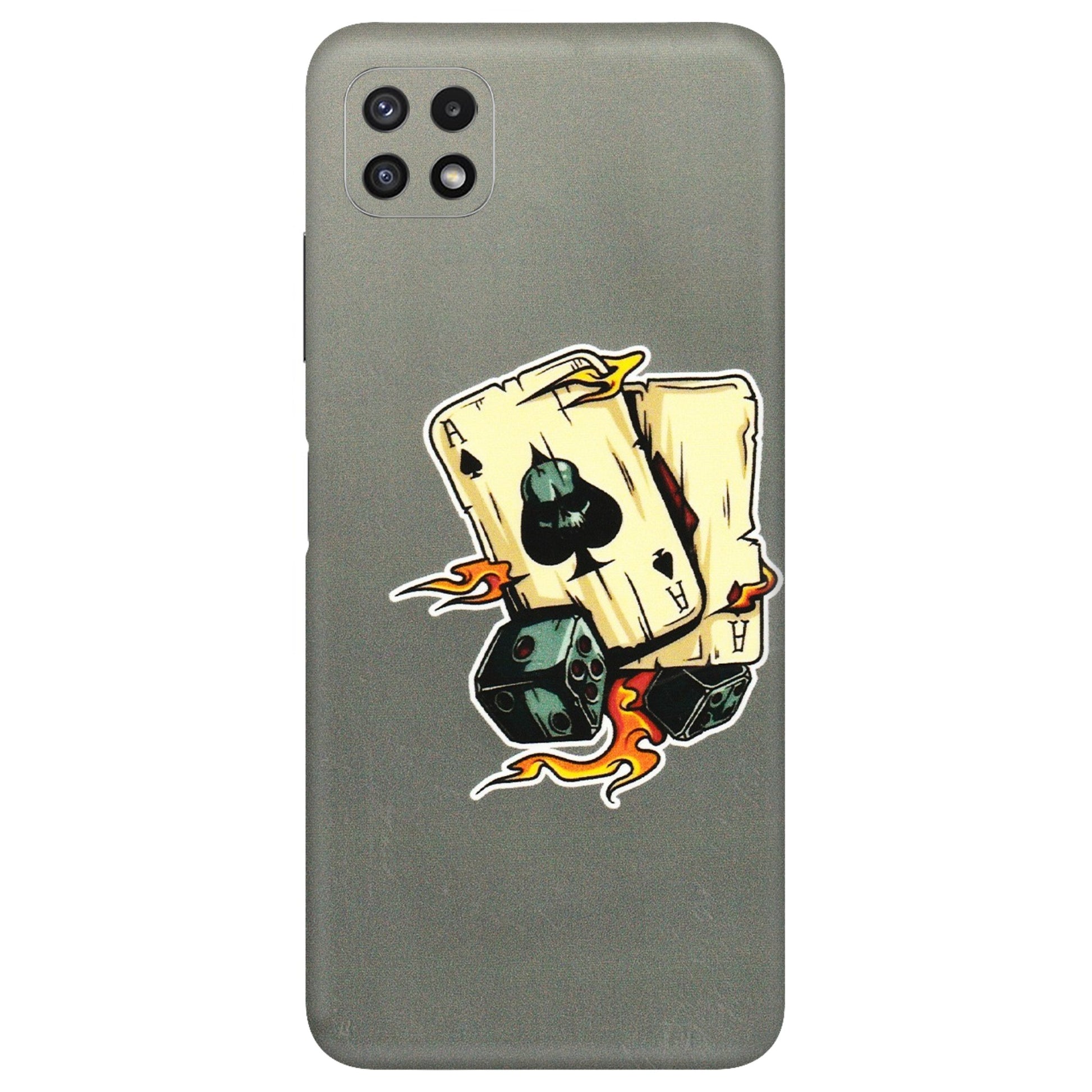 Samsung A/S Series Phone Skins (All Models) - Grey Cards Of Ace - 3D Embossed Finish (L-77) Samsung Galaxy A22 (5G)