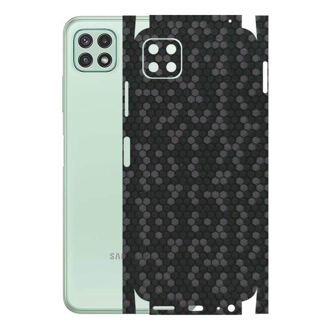 Samsung A/S Series Phone Skins (All Models) - Black Grey Honeycomb Sober - 3D Embossed Finish (L-85) Samsung Galaxy A22 (5G)