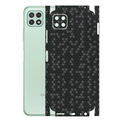 Samsung A/S Series Phone Skins (All Models) - Black Grey Honeycomb Sober - 3D Embossed Finish (L-85) Samsung Galaxy A22 (5G)