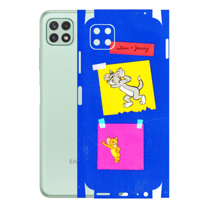 Samsung A/S Series Phone Skins (All Models) - Tom N Jerry Sticky Notes - 3D Embossed Finish (L-88) Samsung Galaxy A22 (5G)