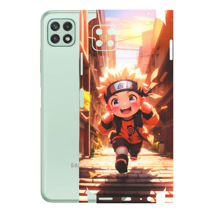 Samsung A/S Series Phone Skins (All Models) - Naruto Cute Toon Running - Matte Finish (M-04) Samsung Galaxy A22 (5G)
