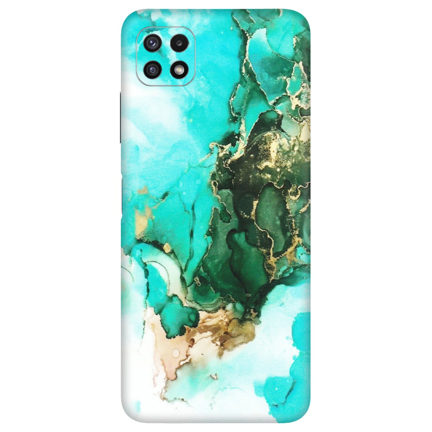 Samsung A/S Series Phone Skins (All Models) - The Blue Gold Marble - Matte Finish (M-124) Samsung Galaxy A22 (5G)