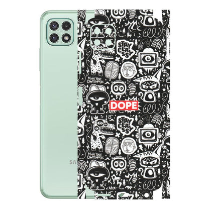 Samsung A/S Series Phone Skins (All Models) - Dope Stay Classy Black Doodles - Matte Finish (M-126) Samsung Galaxy A22 (5G)