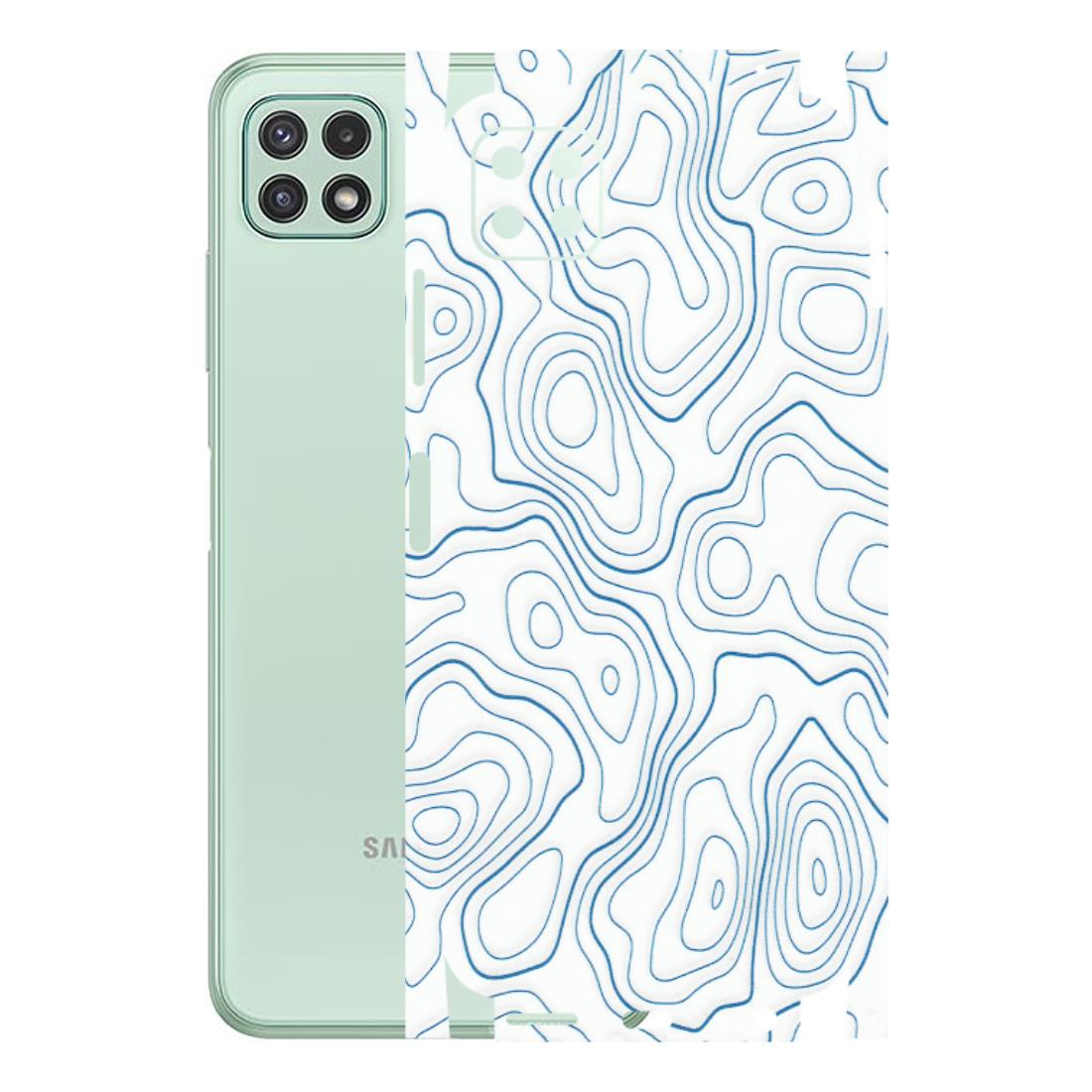 Samsung A/S Series Phone Skins (All Models) - Blue And White Swirls - Matte Finish (M-139) Samsung Galaxy A22 (5G)