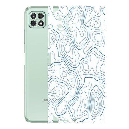 Samsung A/S Series Phone Skins (All Models) - Blue And White Swirls - Matte Finish (M-139) Samsung Galaxy A22 (5G)