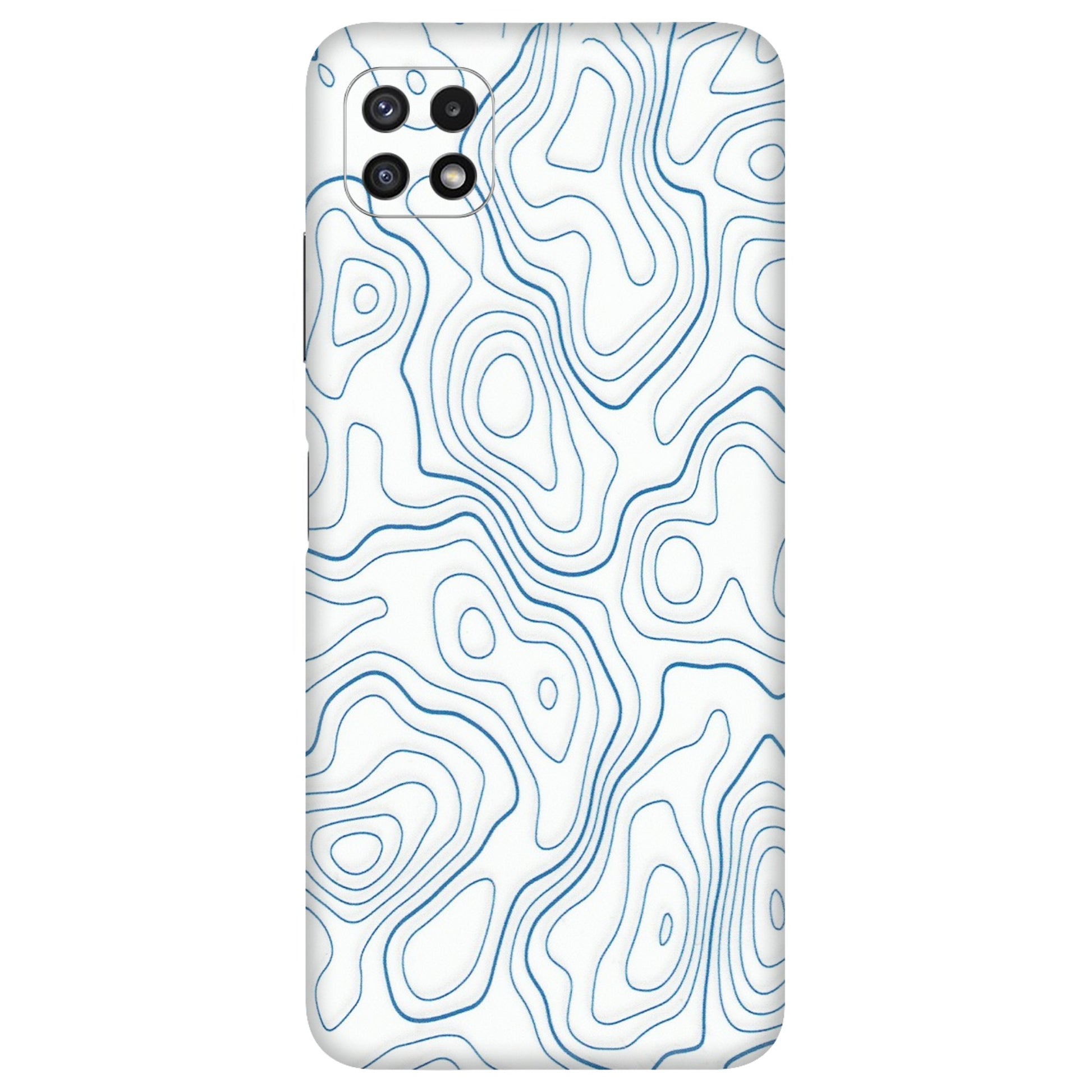 Samsung A/S Series Phone Skins (All Models) - Blue And White Swirls - Matte Finish (M-139) Samsung Galaxy A22 (5G)