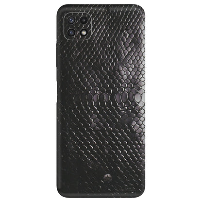 Samsung A/S Series Phone Skins (All Models) - Black Snack Leather - Matte Finish (M-147) Samsung Galaxy A22 (5G)