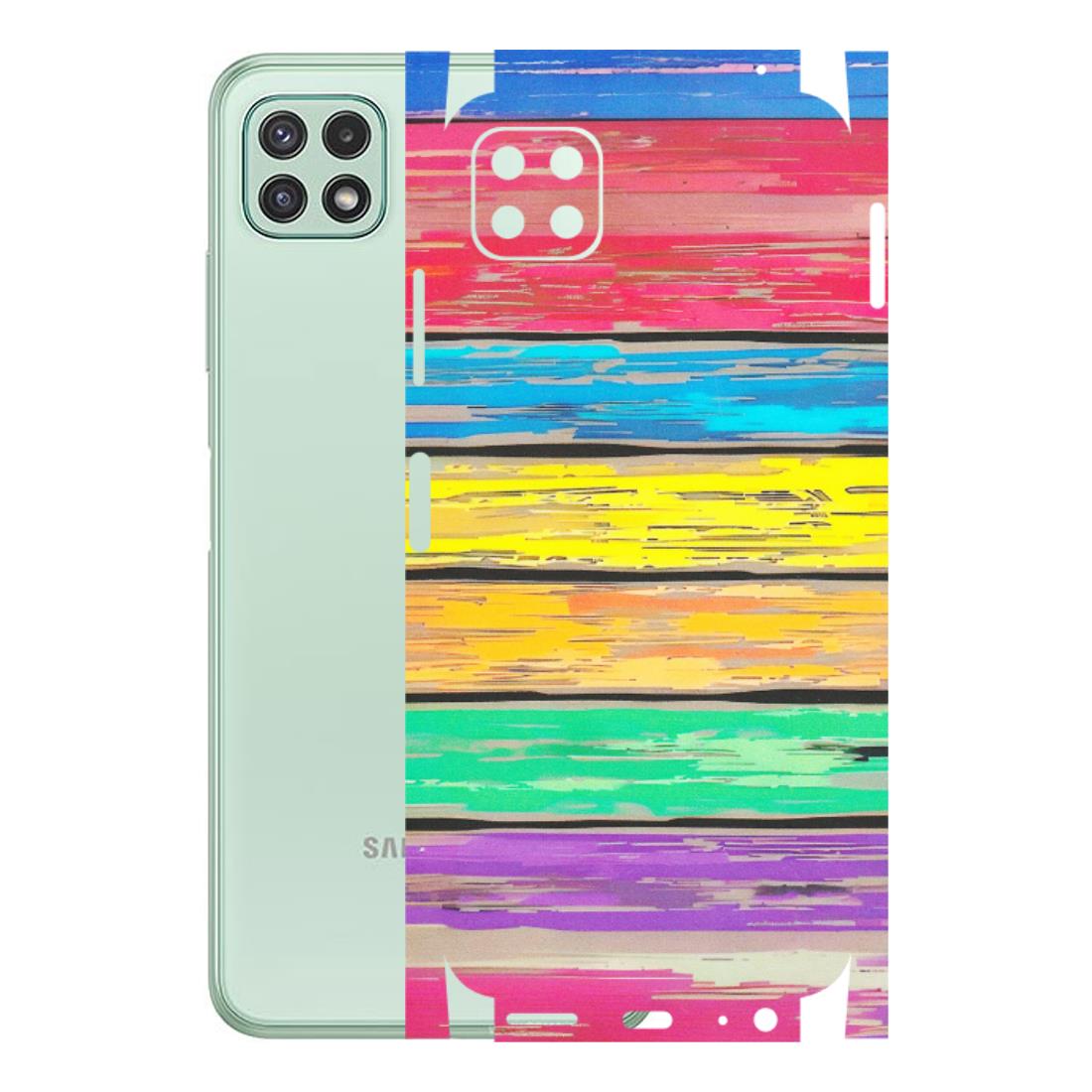 Samsung A/S Series Phone Skins (All Models) - Multi Colour Wooden Wall - Matte Finish (M-96) Samsung Galaxy A22 (5G)