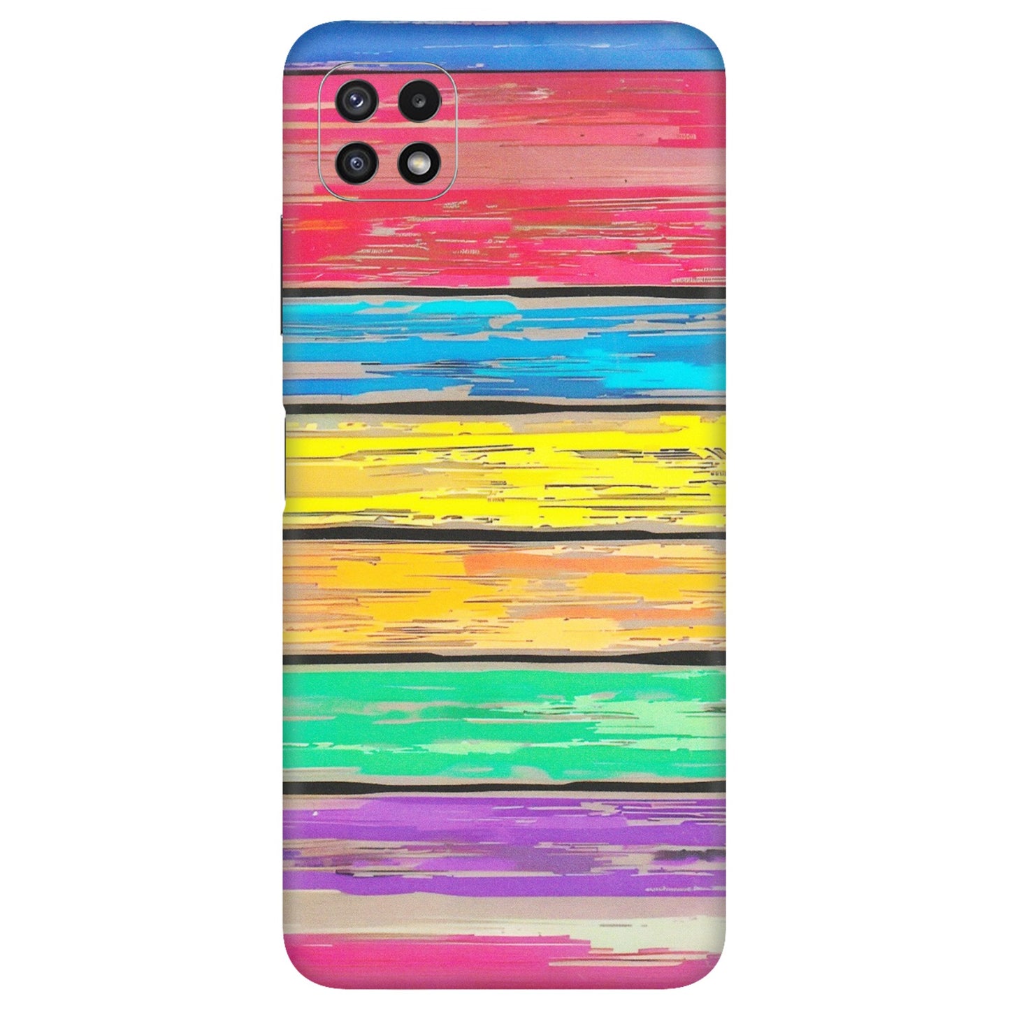Samsung A/S Series Phone Skins (All Models) - Multi Colour Wooden Wall - Matte Finish (M-96) Samsung Galaxy A22 (5G)