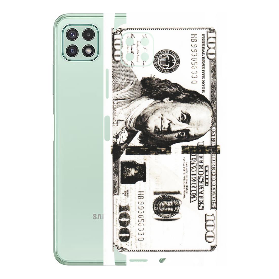 Samsung A/S Series Phone Skins (All Models) - 100 Dollar Currency - Transparent Finish (T-01) Samsung Galaxy A22 (5G)