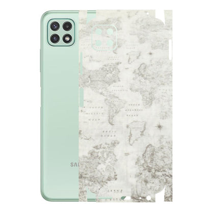 Samsung A/S Series Phone Skins (All Models) - World Travel Map - Transparent Finish (T-04) Samsung Galaxy A22 (5G)