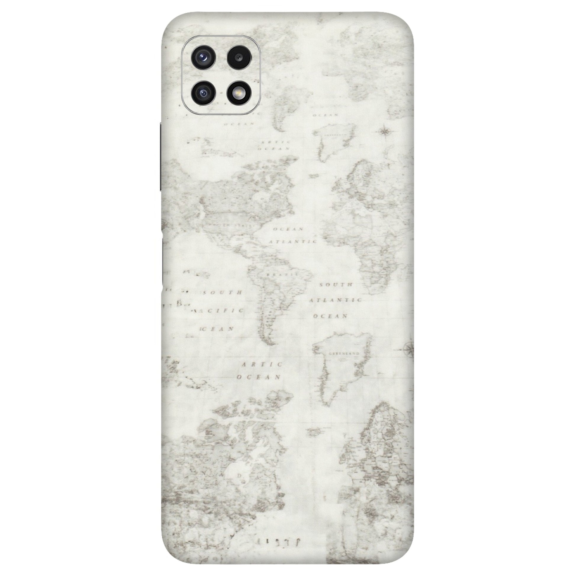 Samsung A/S Series Phone Skins (All Models) - World Travel Map - Transparent Finish (T-04) Samsung Galaxy A22 (5G)