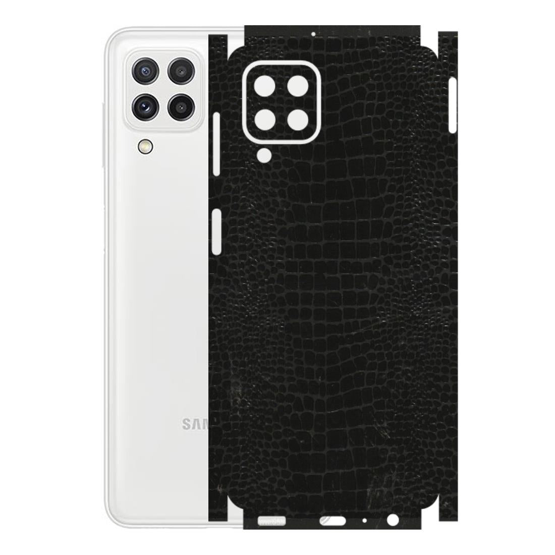 Samsung A/S Series Phone Skins (All Models) - Snake Leather Black - 3D Embossed Finish (L-107) Samsung Galaxy A22