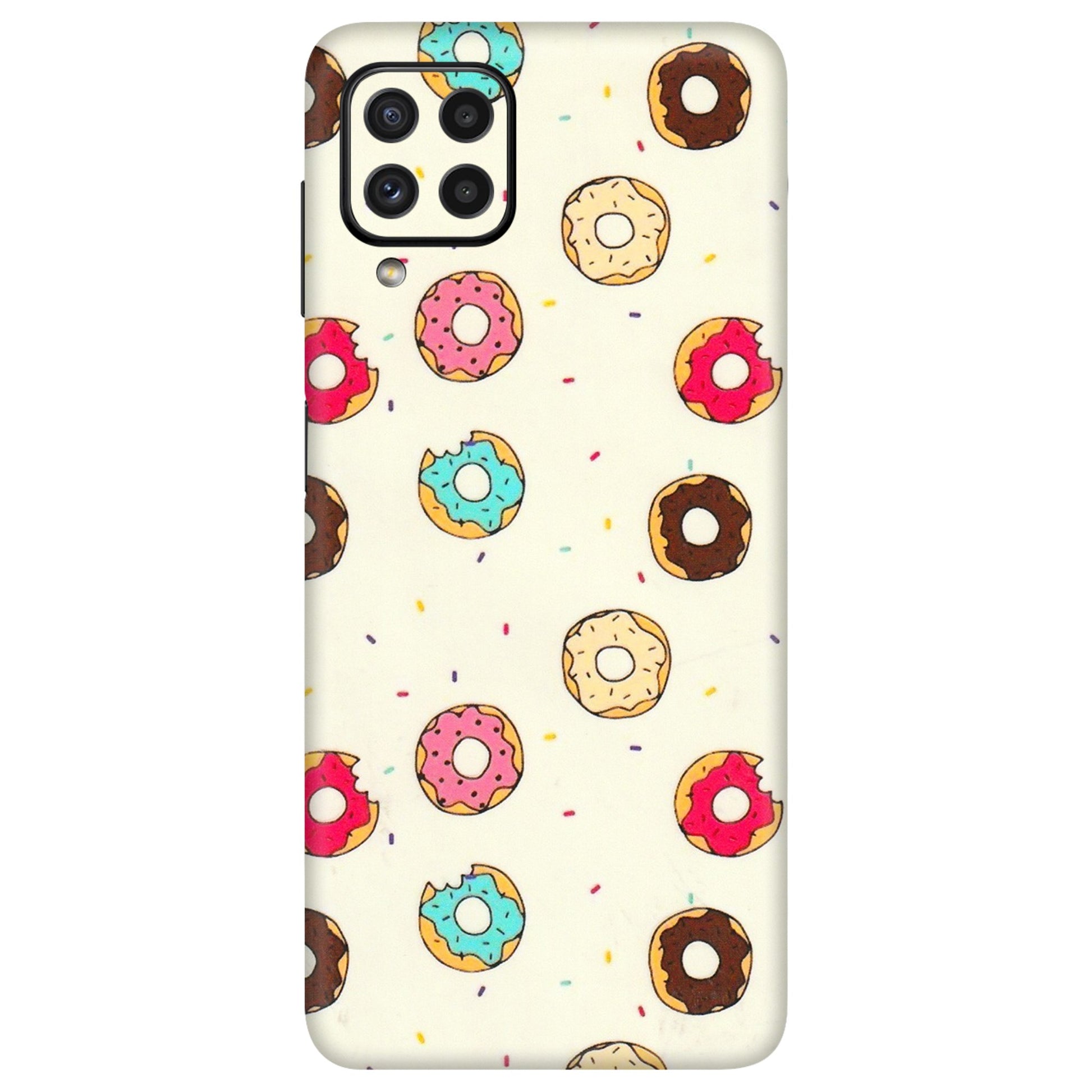 Samsung A/S Series Phone Skins (All Models) - Mini Donuts Doodle Art - 3D Embossed Finish (L-122) Samsung Galaxy A22