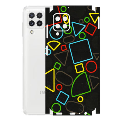 Samsung A/S Series Phone Skins (All Models) - Black Shapes - 3D Embossed Finish (L-131) Samsung Galaxy A22