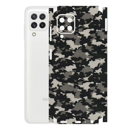 Samsung A/S Series Phone Skins (All Models) - Black/Grey Camoflaunge - 3D Embossed Finish (L-142) Samsung Galaxy A22