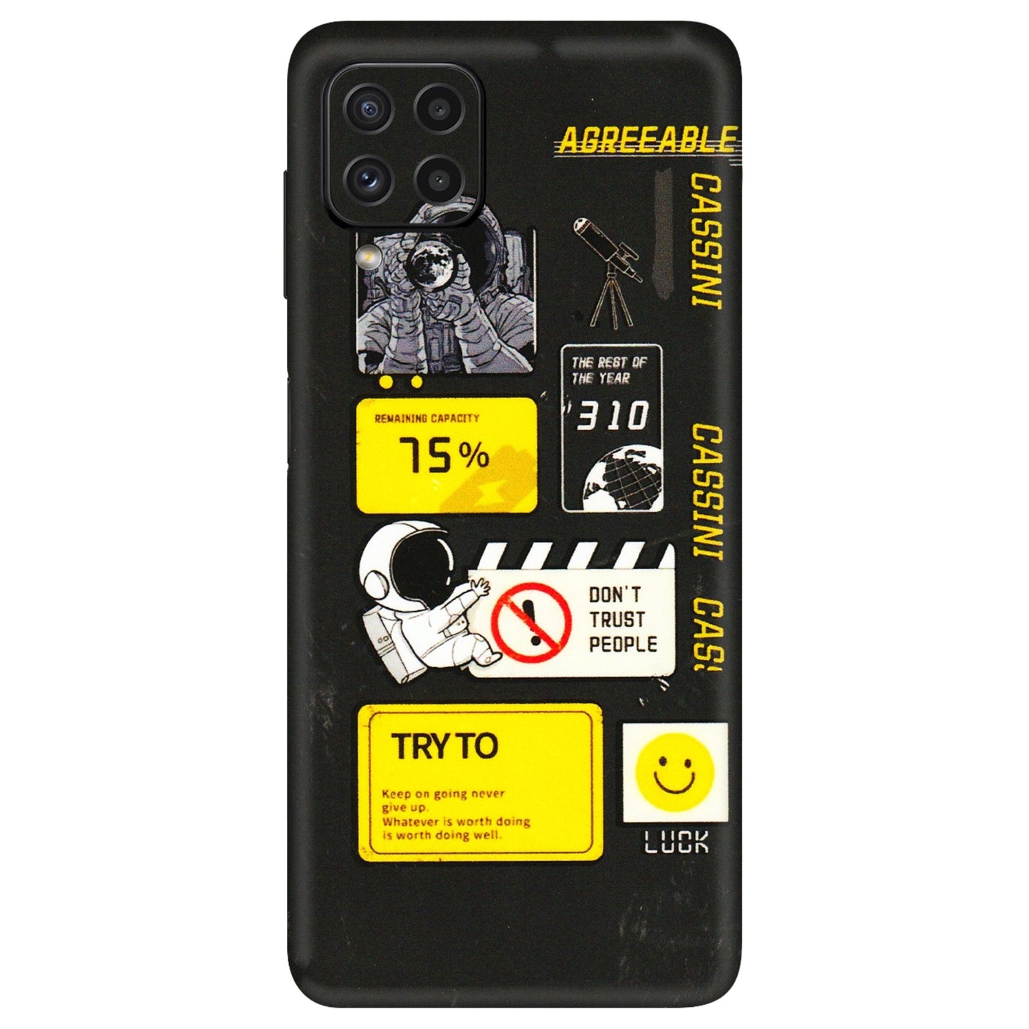 Samsung A/S Series Phone Skins (All Models) - Black Cassini - 3D Embossed Finish (L-161) Samsung Galaxy A22