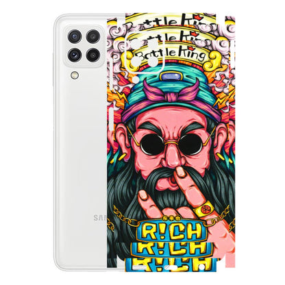Samsung A/S Series Phone Skins (All Models) - Battle King Dude Face - 3D Embossed Finish (L-178) Samsung Galaxy A22