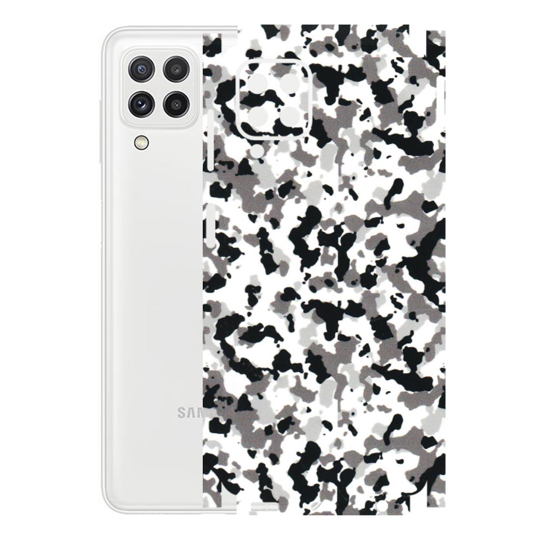 Samsung A/S Series Phone Skins (All Models) - White Black Camouflage - 3D Embossed Finish (L-18) Samsung Galaxy A22