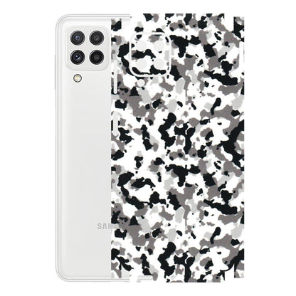 Samsung A/S Series Phone Skins (All Models) - White Black Camouflage - 3D Embossed Finish (L-18) Samsung Galaxy A22