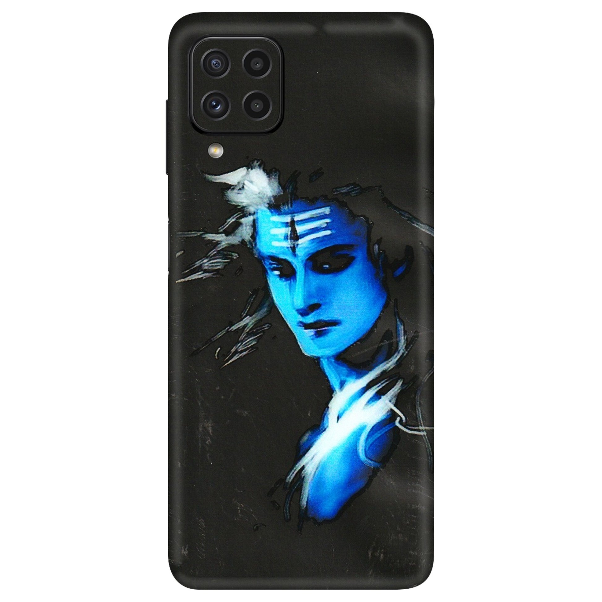 Samsung A/S Series Phone Skins (All Models) - Har Har Mahadev Blue/Black - 3D Embossed Finish (L-185) Samsung Galaxy A22