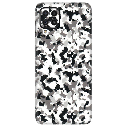 Samsung A/S Series Phone Skins (All Models) - White Black Camouflage - 3D Embossed Finish (L-18) Samsung Galaxy A22