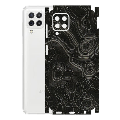 Samsung A/S Series Phone Skins (All Models) - Black Swirl - 3D Embossed Finish (L-196) Samsung Galaxy A22