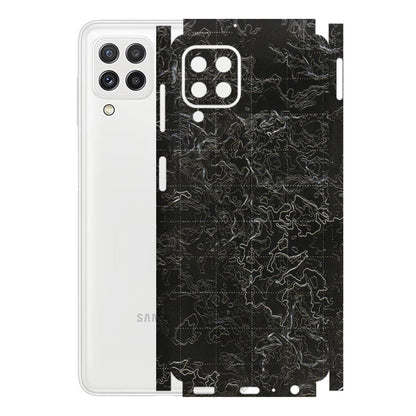 Samsung A/S Series Phone Skins (All Models) - Black map Texture - 3D Embossed Finish (L-201) Samsung Galaxy A22