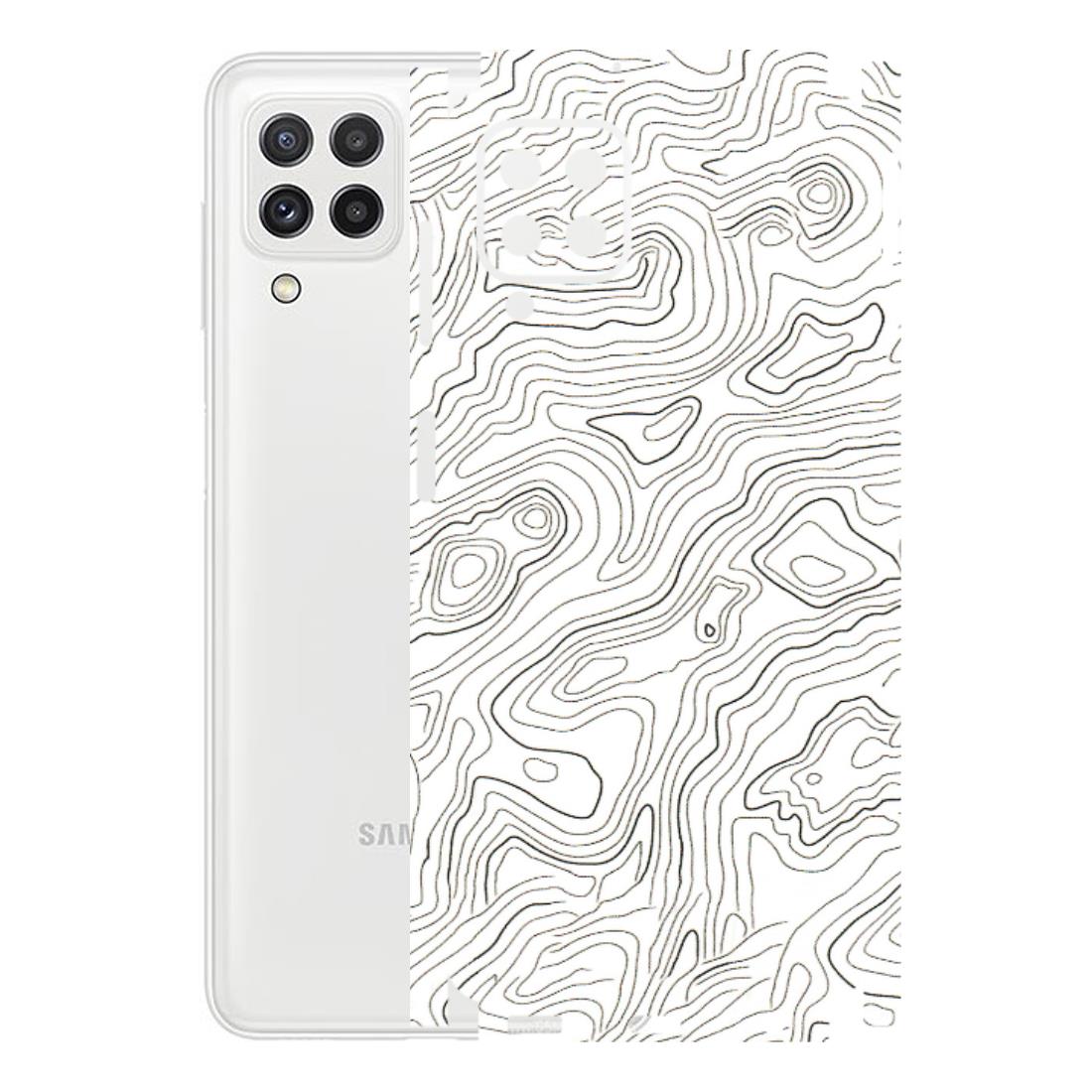 Samsung A/S Series Phone Skins (All Models) - White Black Swirls - 3D Embossed Finish (L-219) Samsung Galaxy A22
