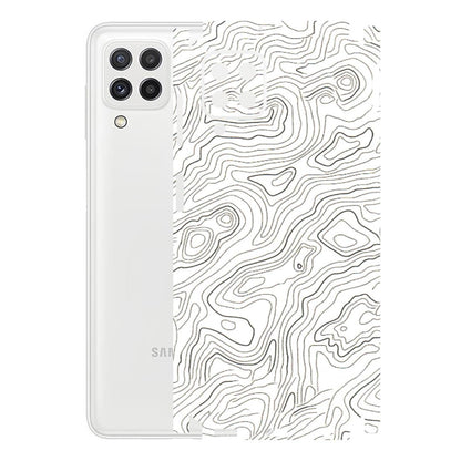 Samsung A/S Series Phone Skins (All Models) - White Black Swirls - 3D Embossed Finish (L-219) Samsung Galaxy A22