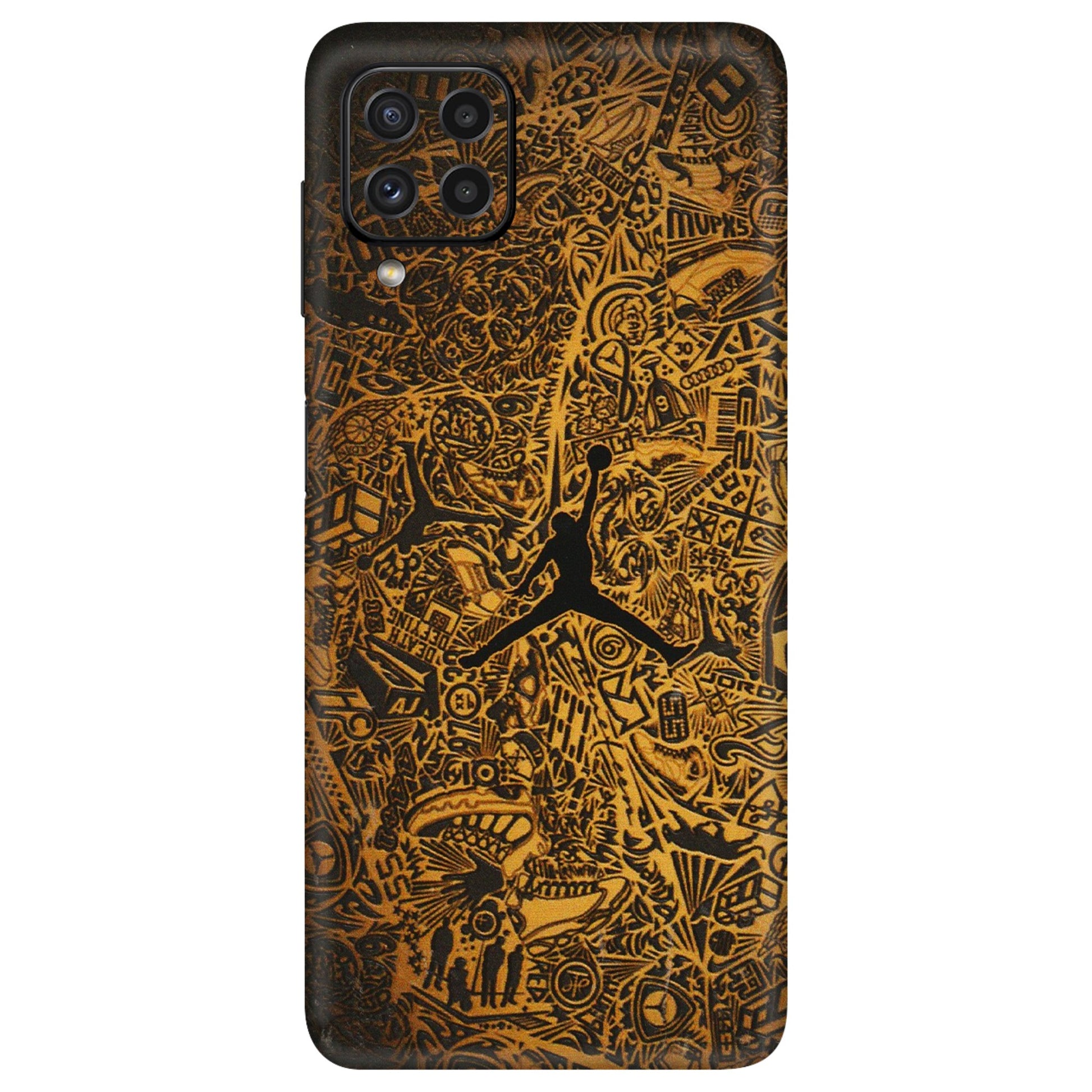 Samsung A/S Series Phone Skins (All Models) - Premium Gold Basketball Player - 3D Embossed Finish (L-236) Samsung Galaxy A22