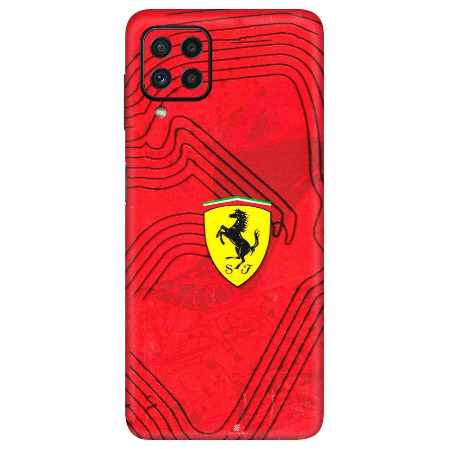Samsung A/S Series Phone Skins (All Models) - Red Ferrari Logo Stylish - 3D Embossed Finish (L-238) Samsung Galaxy A22