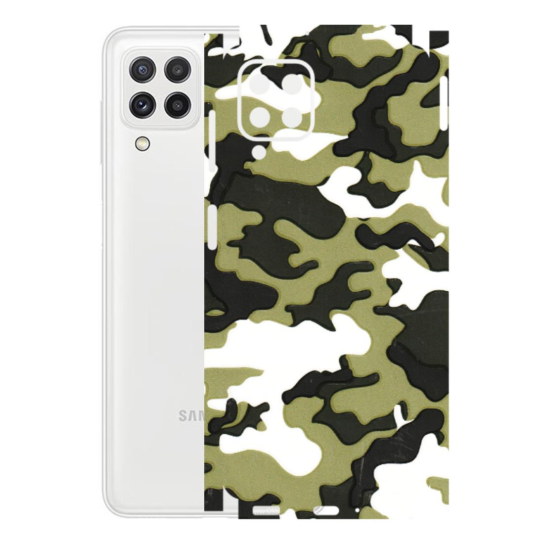 Samsung A/S Series Phone Skins (All Models) - Camouflages White And Green - 3D Embossed Finish (L-243) Samsung Galaxy A22