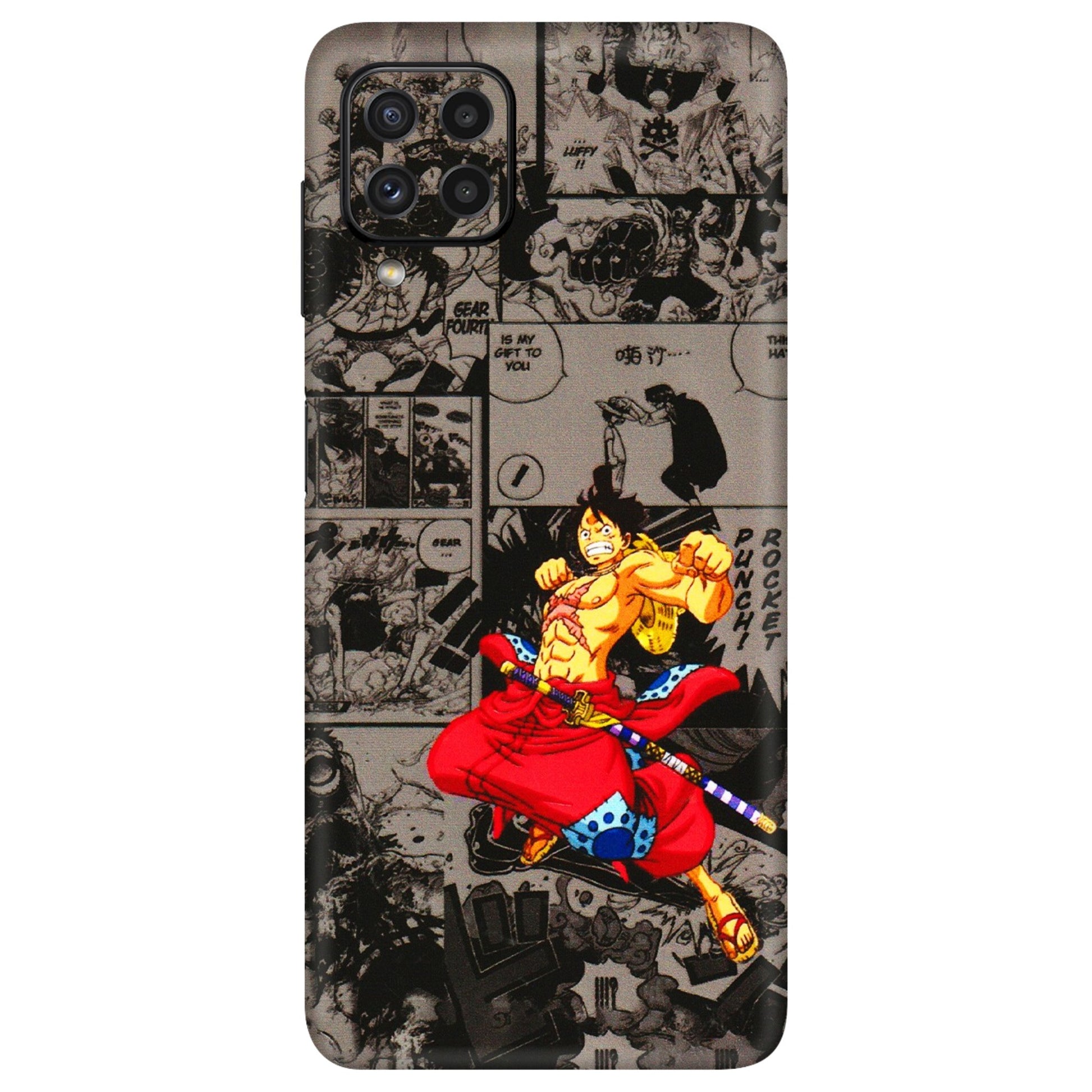 Samsung A/S Series Phone Skins (All Models) - One Piece Rocket Punch Manga - 3D Embossed Finish (L-25) Samsung Galaxy A22
