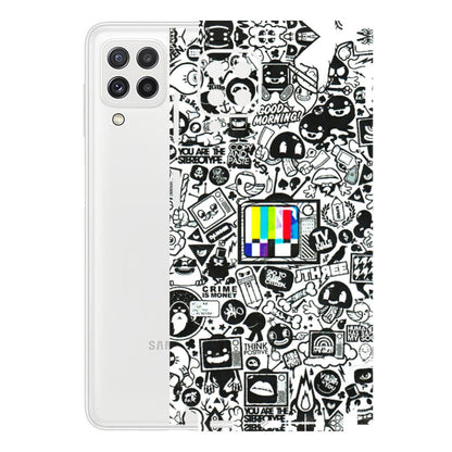 Samsung A/S Series Phone Skins (All Models) - Doodles Positive Art - 3D Embossed Finish (L-263) Samsung Galaxy A22