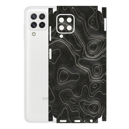 Samsung A/S Series Phone Skins (All Models) - Abstract White Line Map - 3D Embossed Finish (L-269) Samsung Galaxy A22