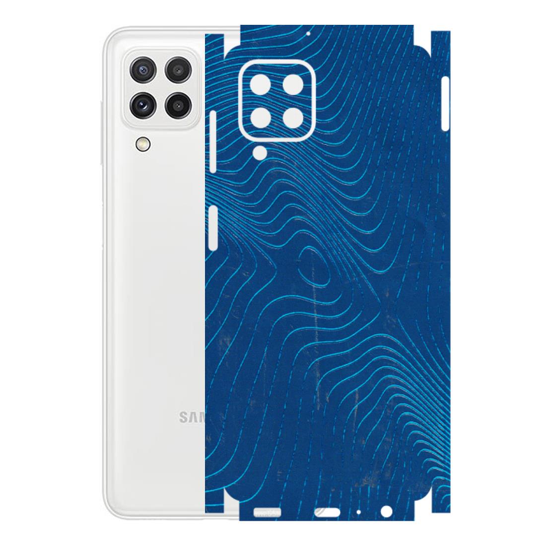 Samsung A/S Series Phone Skins (All Models) - Abstract Blue Line Map - 3D Embossed Finish (L-272) Samsung Galaxy A22