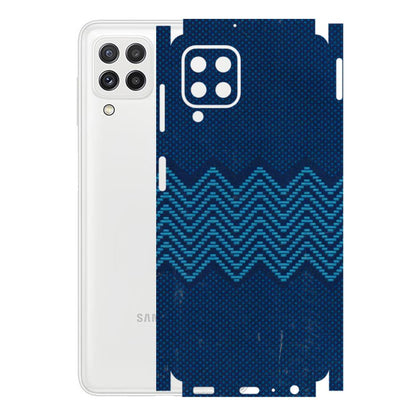 Samsung A/S Series Phone Skins (All Models) - Blue Sober Waves - 3D Embossed Finish (L-306) Samsung Galaxy A22