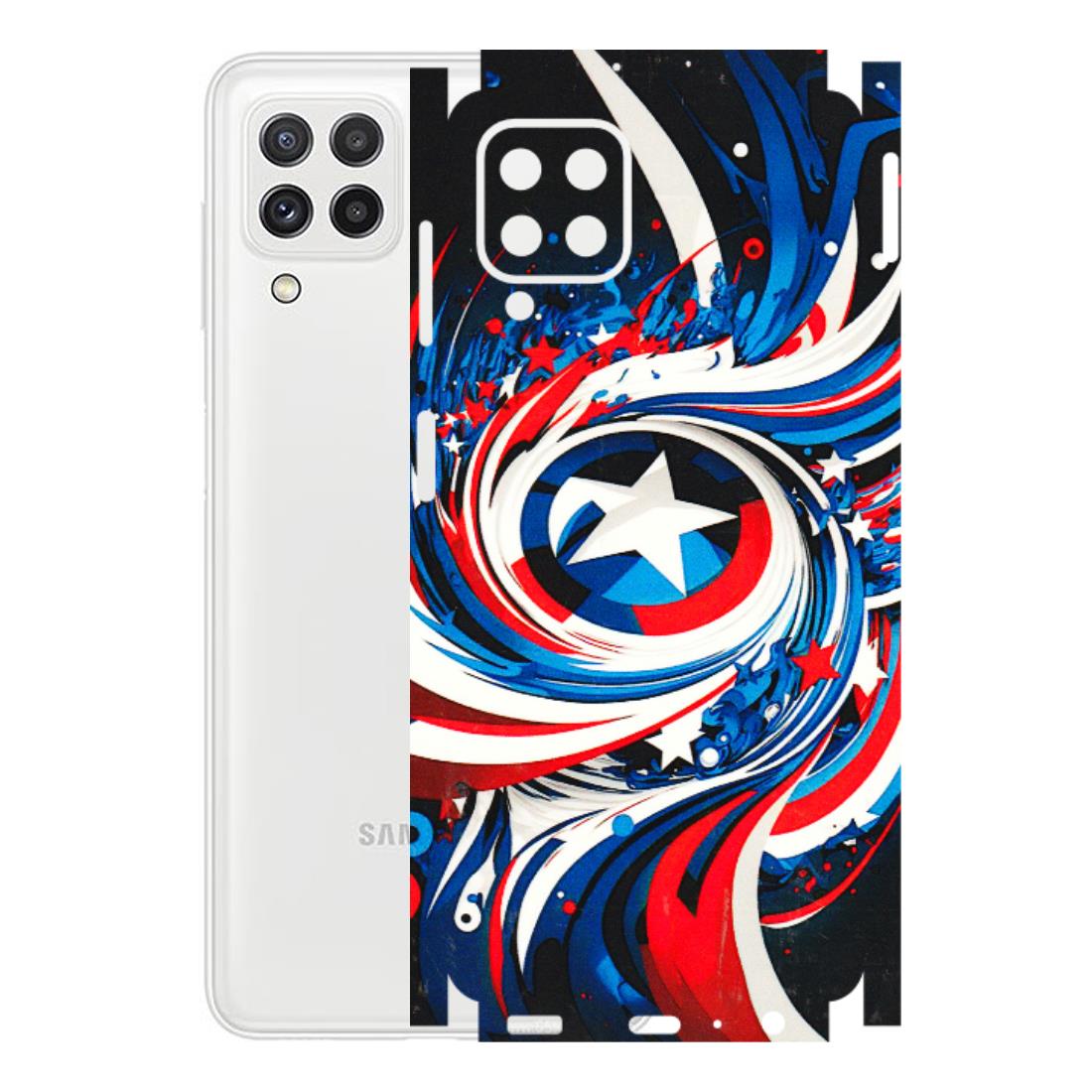 Samsung A/S Series Phone Skins (All Models) - Captain America Logo - 3D Embossed Finish (L-307) Samsung Galaxy A22