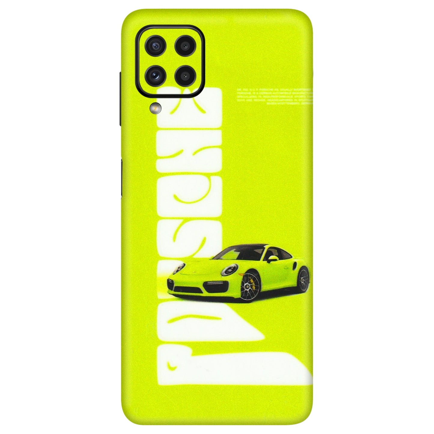 Samsung A/S Series Phone Skins (All Models) - Lime Green Porche - 3D Embossed Finish (L-30) Samsung Galaxy A22