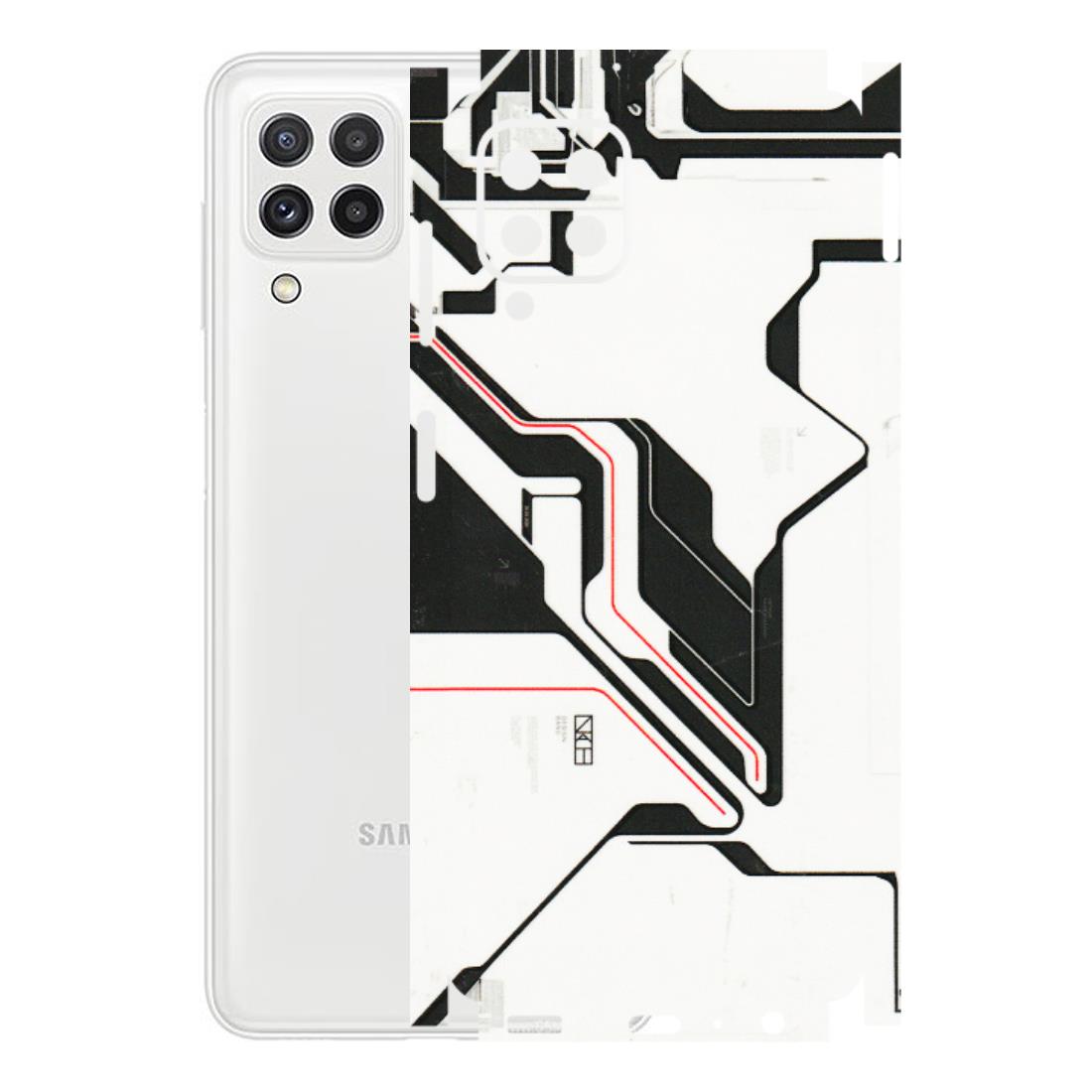 Samsung A/S Series Phone Skins (All Models) - White Techy Logo - 3D Embossed Finish (L-312) Samsung Galaxy A22