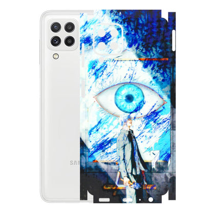 Samsung A/S Series Phone Skins (All Models) - Anime Sea Blue Eye - 3D Embossed Finish (L-318) Samsung Galaxy A22